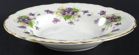 Woodland Violets Rim Soup Bowl