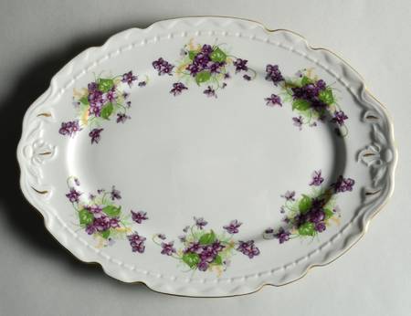 Woodland Violets 12" Oval Serving Platter