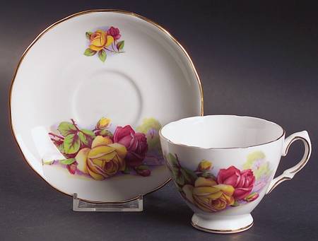 Flower Series Footed Cup & Saucer Set