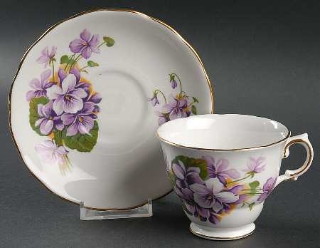 Flower Series Footed Cup & Saucer Set