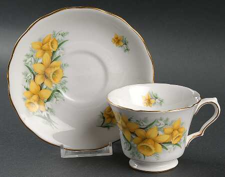 Flower Series Footed Cup & Saucer Set
