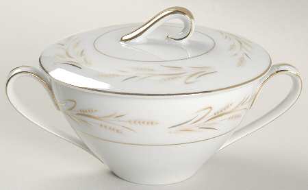 Gold Wheat Sugar Bowl & Lid