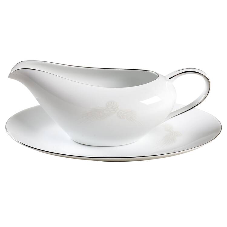 Pine Gravy Boat & Underplate/Relish