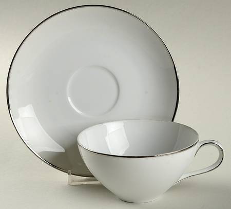 Platinum Knight Flat Cup & Saucer Set