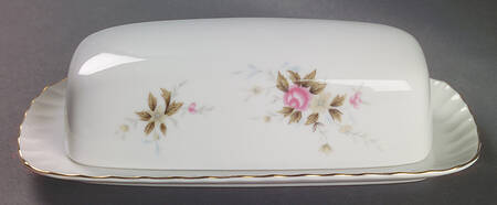 Romance (Floral Rim) 1/4 Lb Covered Butter