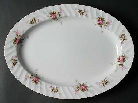 Romance (Floral Rim) 16" Oval Serving Platter