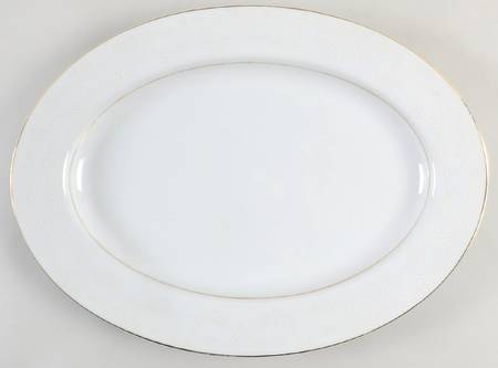 Sovereign (1886, White Flowers) 12" Oval Serving Platter