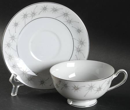 Starlight Footed Cup & Saucer Set by Royal M-Mita