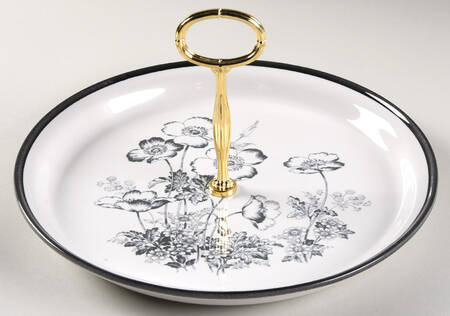 Blackwood Round Serving Plate with Center Handle (Dp) Hc