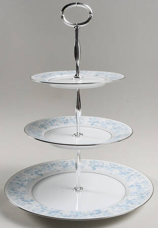 Blue Ridge 13 7/8"-14 1/4" 3-Tiered Serving Tray(DP,SP,BB) HC
