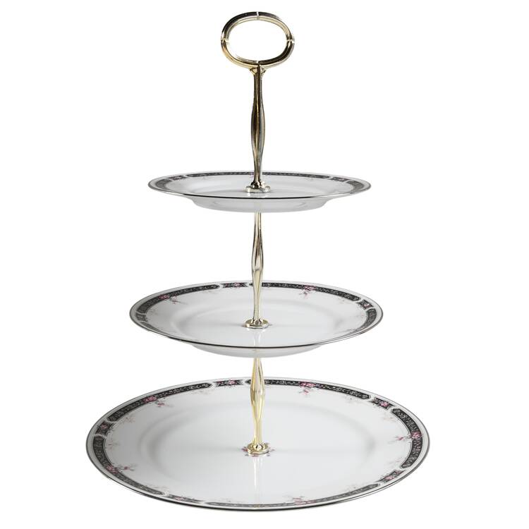 Midnight Mood 13 7/8"-14 1/4" 3-Tiered Serving Tray(DP,SP,BB) HC