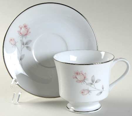 Rose Crest Footed Cup & Saucer Set