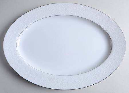 White Lace 14" Oval Serving Platter