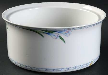 Fleur Blue 7" Round Vegetable Bowl