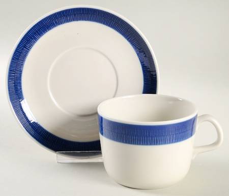 Koka Blue Flat Cup & Saucer Set