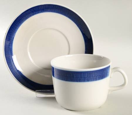 Koka Blue Flat Cup & Saucer Set