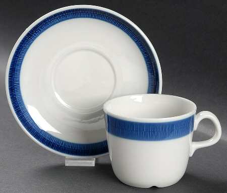 Koka Blue Flat Cup & Saucer Set