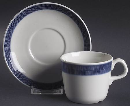 Koka Blue Flat Cup & Saucer Set
