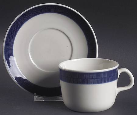 Koka Blue Flat Cup & Saucer Set