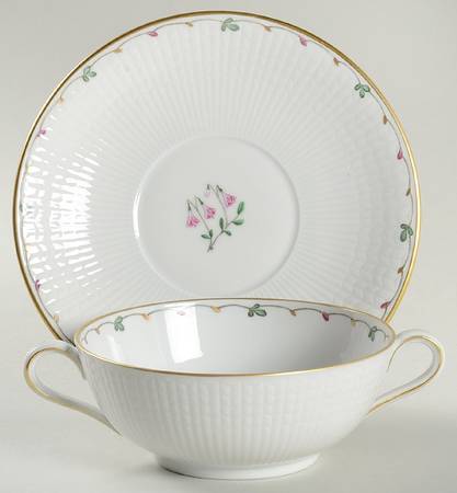 Linnea Flat Cream Soup Bowl & Saucer Set
