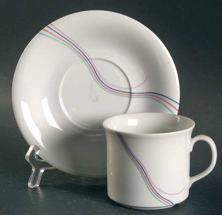 Rainbow Flat Cup & Saucer Set