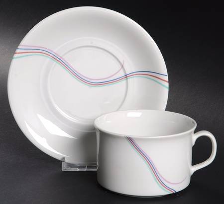 Rainbow Flat Cup & Saucer Set