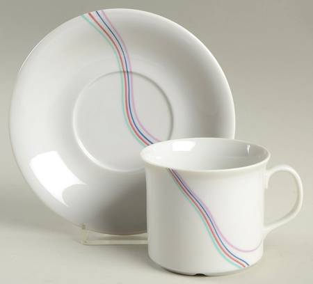 Rainbow Flat Demitasse Cup & Saucer Set
