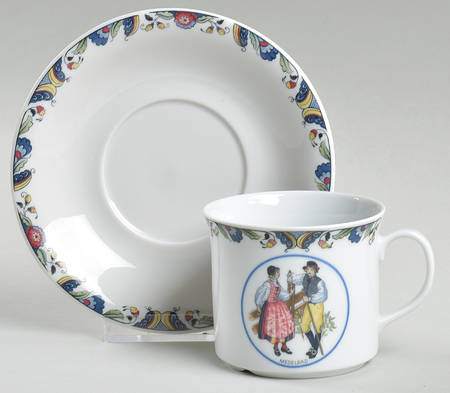 Swedish National Costumes Flat Cup & Saucer Set