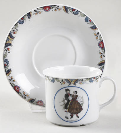 Swedish National Costumes Flat Cup & Saucer Set