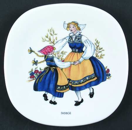 Swedish National Costumes Plate Wall