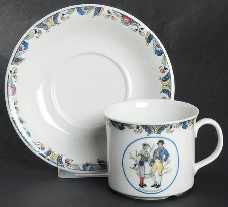 Swedish National Costumes Flat Cup & Saucer Set