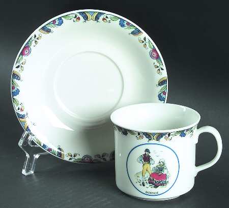 Swedish National Costumes Flat Cup & Saucer Set