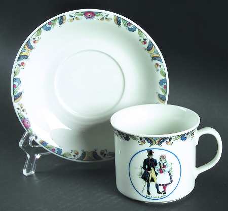 Swedish National Costumes Flat Cup & Saucer Set