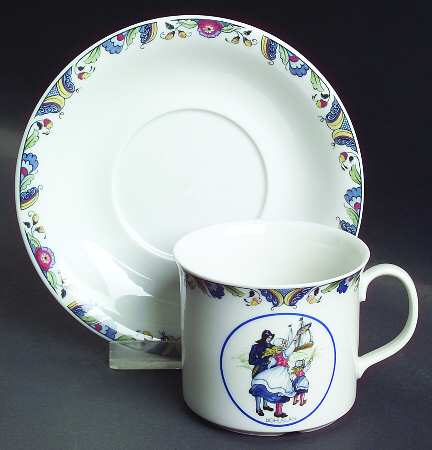 Swedish National Costumes Flat Cup & Saucer Set
