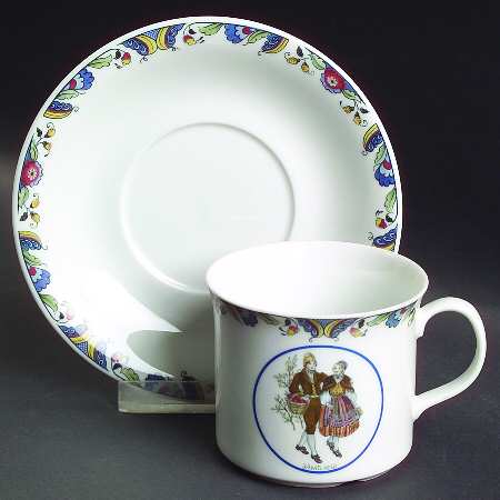 Swedish National Costumes Flat Cup & Saucer Set