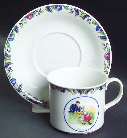 Swedish National Costumes Flat Cup & Saucer Set