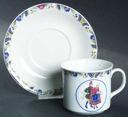 Swedish National Costumes Flat Cup & Saucer Set