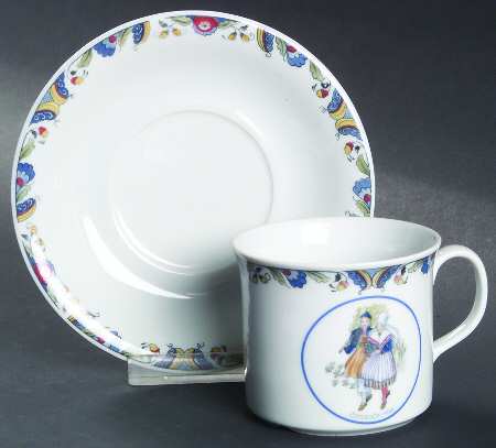 Swedish National Costumes Flat Cup & Saucer Set