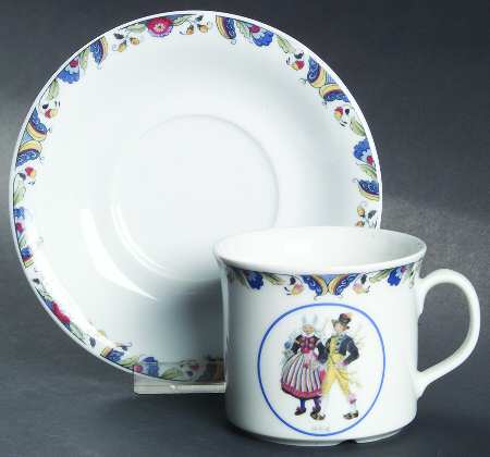 Swedish National Costumes Flat Cup & Saucer Set