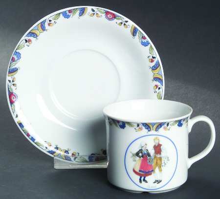 Swedish National Costumes Flat Cup & Saucer Set