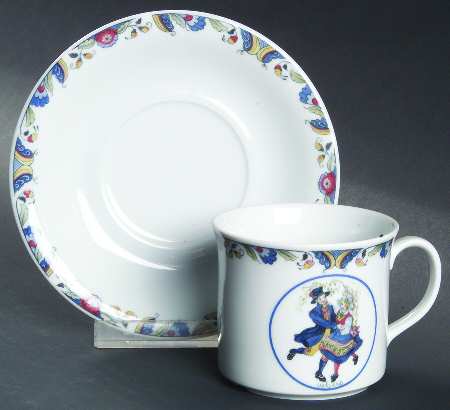 Swedish National Costumes Flat Cup & Saucer Set