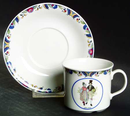 Swedish National Costumes Flat Cup & Saucer Set