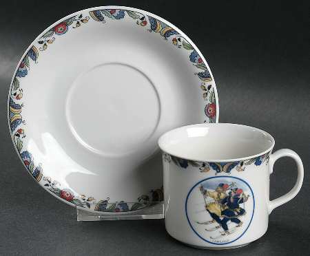 Swedish National Costumes Flat Cup & Saucer Set