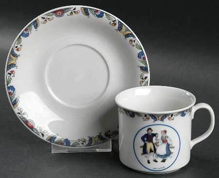 Swedish National Costumes Flat Cup & Saucer Set