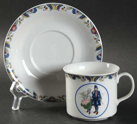 Swedish National Costumes Flat Cup & Saucer Set