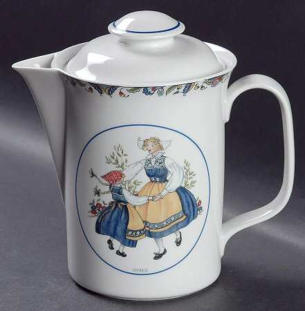 Swedish National Costumes Coffee Pot & Lid