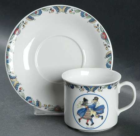 Swedish National Costumes Flat Cup & Saucer Set