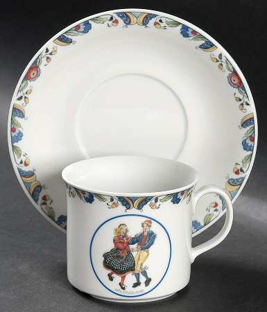 Swedish National Costumes Flat Cup & Saucer Set