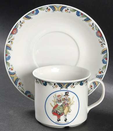 Swedish National Costumes Flat Cup & Saucer Set