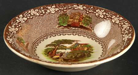 Jenny Lind Brown Multicolor (Leaf Border) Fruit/Dessert (Sauce) Bowl by Royal Staffordshire